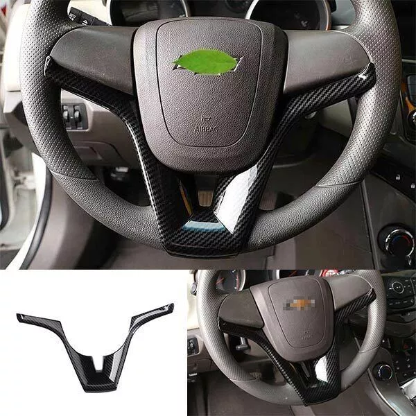 Steering Wheel Strip Carbon Fiber Cover Trim For Chevrolet Cruze 2010-2016 1PCS