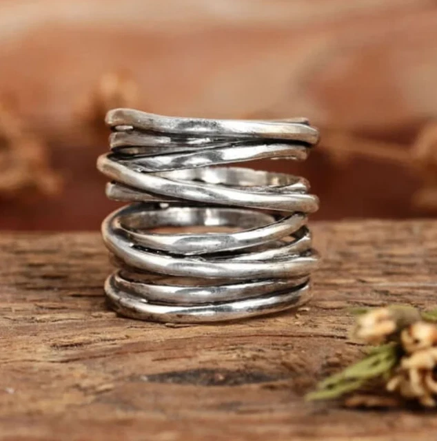 Handmade Solid Heavy Pure 925 Sterling Silver Ring Band for Man and Women R-43