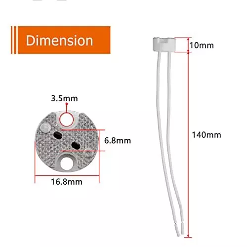 Douille GU5.3 avec Silicon Câble 12V-250V 2A max. 100W MR16 GU5.3 Support Bas... 3