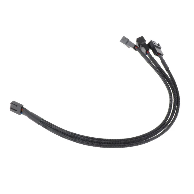4 Pin PWM Splitter Cable PWM Fan Power Cable 1 to 3 Way for CPU Cooling Fans