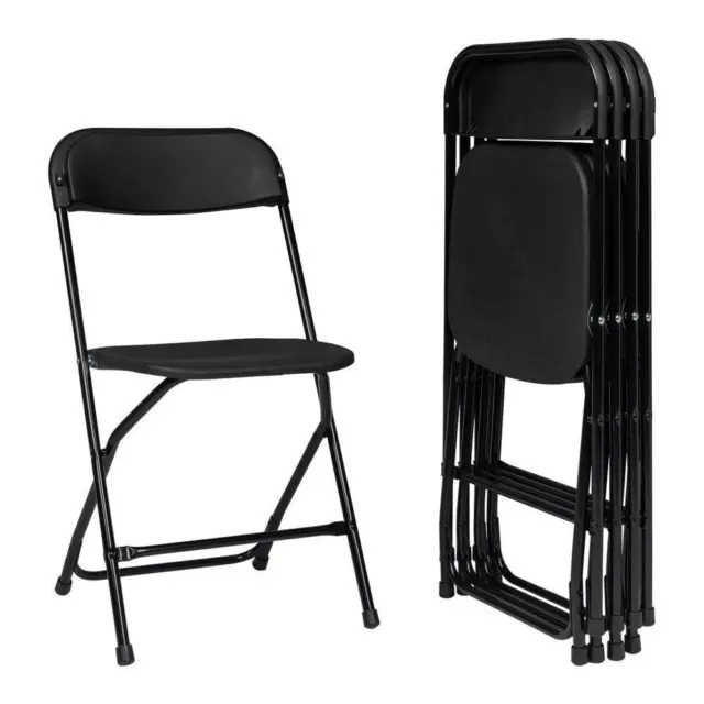 Set of 6 Commercial Stackable Plastic Chair Wedding Quality Folding Chairs