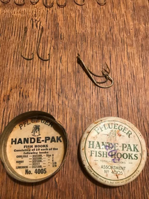 VINTAGE PFLUEGER HANDE-PAK Fish Hooks No. 4005 Lake Stream Fishing Metal  Tin 50s $12.00 - PicClick