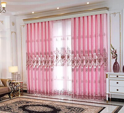 Princess style embroidered curtain boutique tulle sheer curtain blackout lining