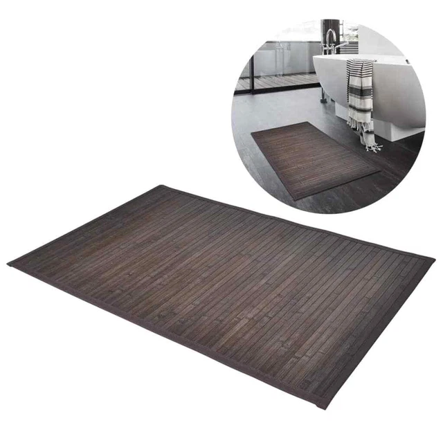Tappetino da Bagno in Bamb? 60 x 90 cm Marrone Scuro