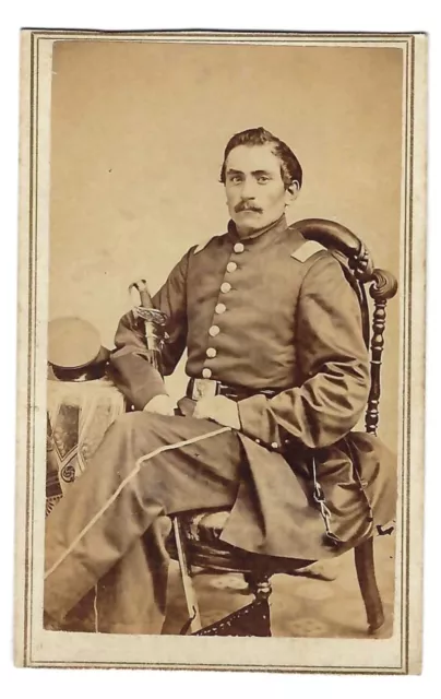 Civil War CDV Union Officer with Sword, Middletown NY