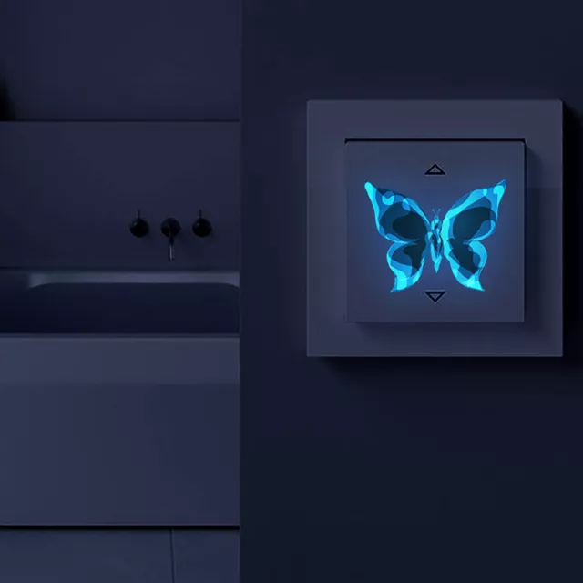 Carro azul que brilla en la oscuridad pegatinas de pared de mariposa decoración de habitaciones