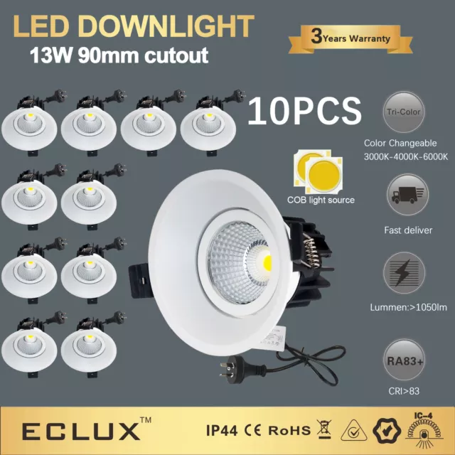 LED Downlight 90mm Tri Color Changeable Dimmable Recessed Light Adjustable