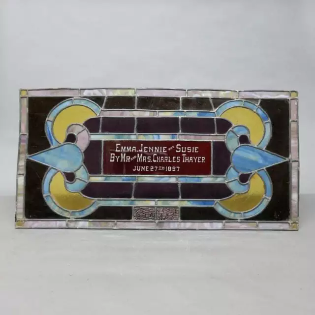 Antique Victorian Leaded Stained Glass Window, c1900 3