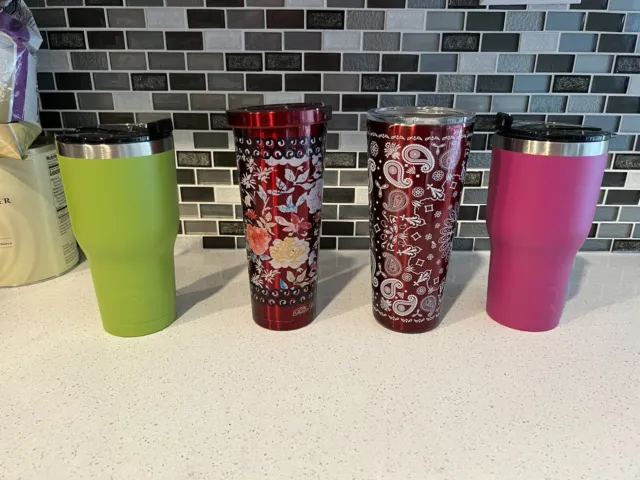 2 Rtic 30 Oz. Double Wall Insulated Tumbler. Plus 2 Other Brand Tumblers.