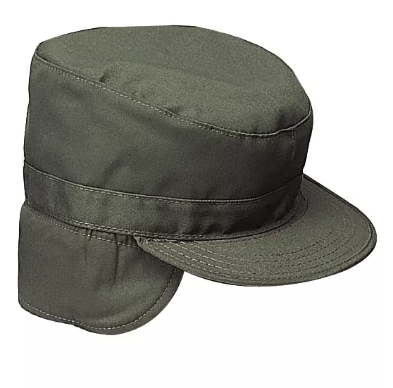 US Bdu Gi Winter Army Mütze Cap Hat with Ear flaps OD Green oliv 7 1/4 Medium
