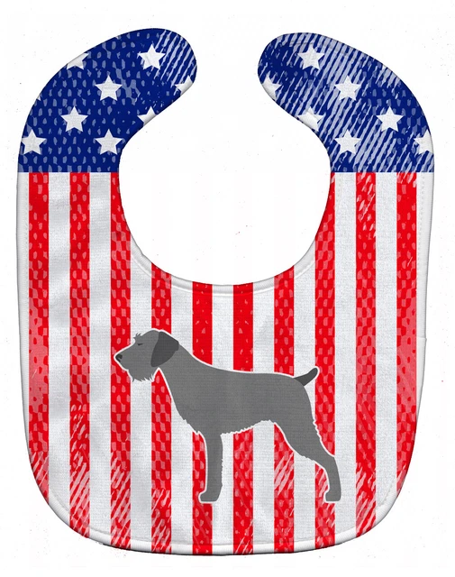 USA Patriotic German Wirehaired Pointer Baby Bib BB3311BIB