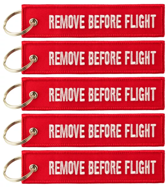 Keyring Keychain Zip Puller REMOVE BEFORE FLIGHT ™ 5x