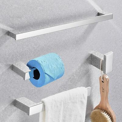 Bathroom Rail Bar Shelf Set Wall Mount Robe Hook Towel Rack Tissue Paper Holder
