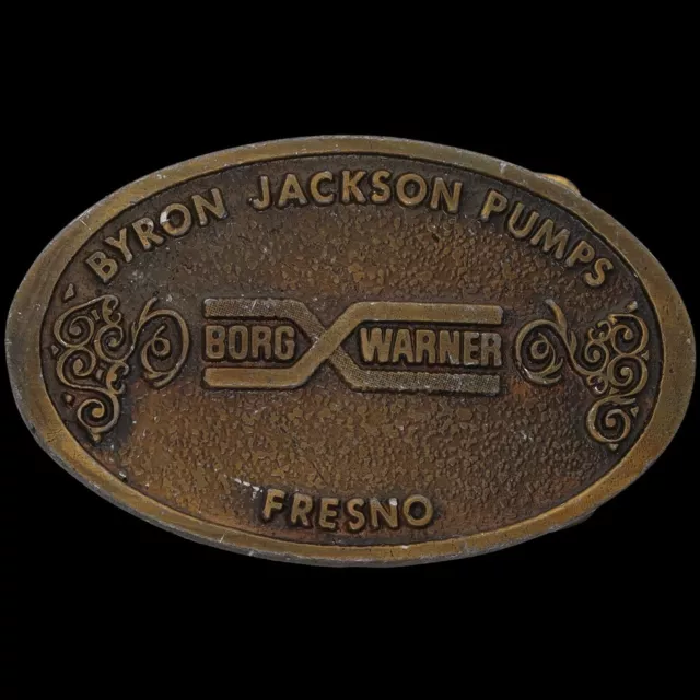 Byron JACKSON Pompe Borg Warner Fresno Californie Turbine 70s Rétro Belt Buckle