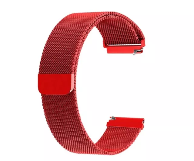 Bracelet Magnétique en Maille Rouge pour montre universelle 20mm Quick Release