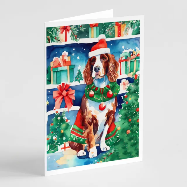 Welsh Springer Spaniel Christmas Greeting Cards Envelopes Pack of 8 DAC3681GCA7P