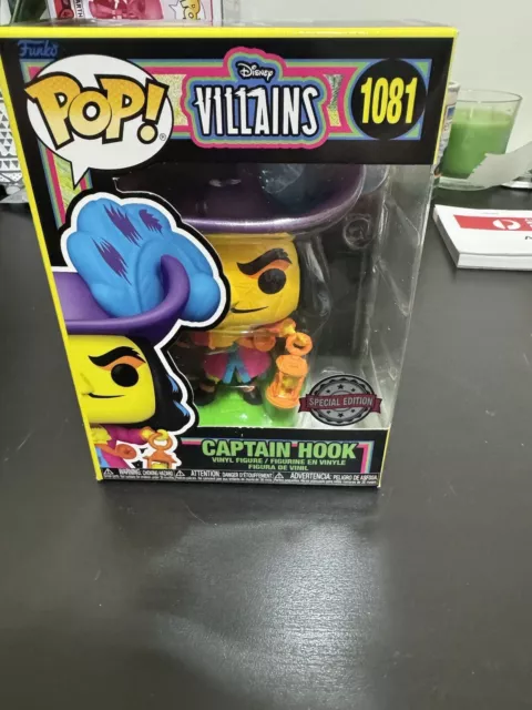 Funko Pop! Disney Villains Captain Hook #1081 Black Light Hot