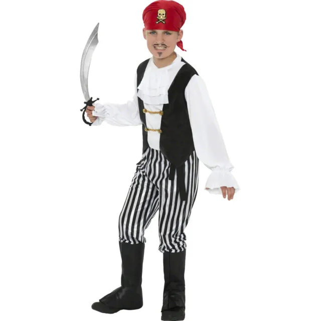 Costume da pirata bambini costume da pirata bambino nero bianco S 128 cm
