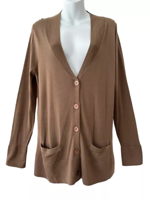 Pendleton Button Up Knit Cardigan Sweater 100% Merino Wool Pockets Womens PL