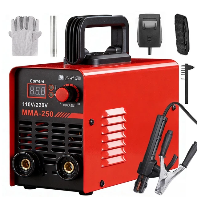 ABX ARC-250 Portable Mini Arc Welder – IGBT Inverter, 110/220V, AC/DC, Stick Welding Machine, Yellow