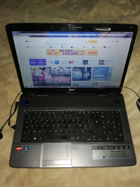 PC Portable Acer Aspire 7736ZG 17,3' - SSD 500Go, RAM 4Go, Core 2 Duo - Batterie Et Clavier Neufs
