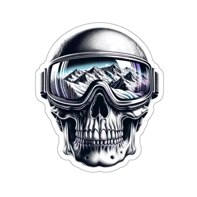 Retro Look Sticker Skull Snowboarding Goggles Ski Aspen Colorado Winter Snow