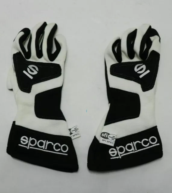 SPARCO GLOVES TIDE Race White Black SFI FIA Fire Auto Racing XS X-small 8  NEW