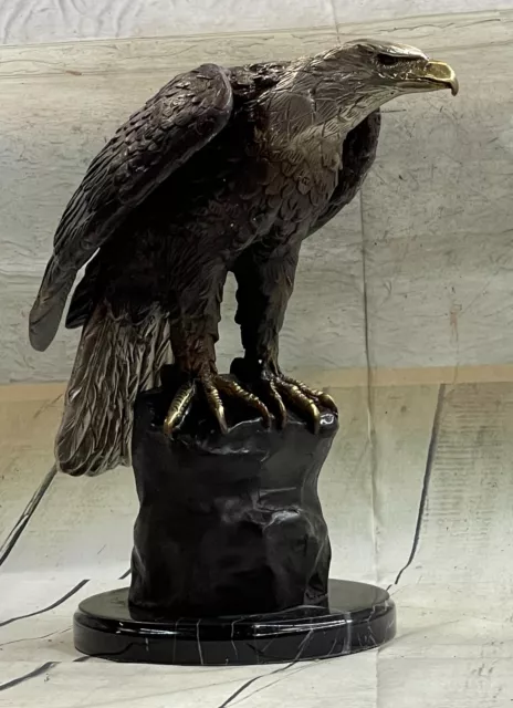 Vintage Bronze Eagle Statue Sculpture By Jules Moigniez Signed Hot Cast Statue