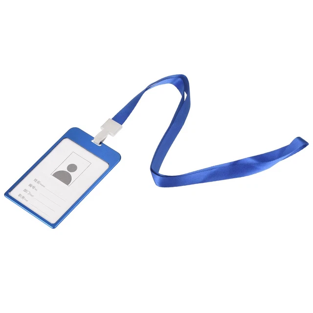 Porta Badge 12x7,5cm Verticale Alluminio ID Porta Badge, Blu