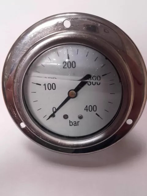 Pressure Gauge  63mm 0/400 bar 1/4" BSP c/w Front Flange