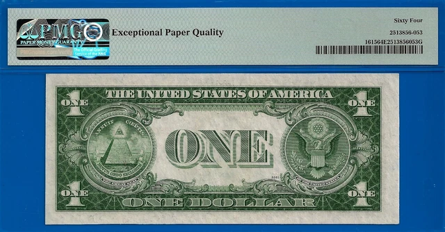 1935F $1 Silver Certificate PMG 64EPQ rare autographed silver dollar fr 1615 2