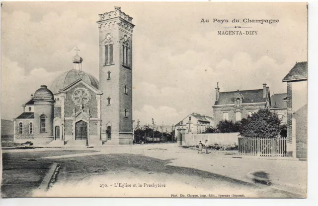 MAGENTA Epernay Dizy  - Marne - CPA 51 - l' église Sainte Marie et le Presbytere