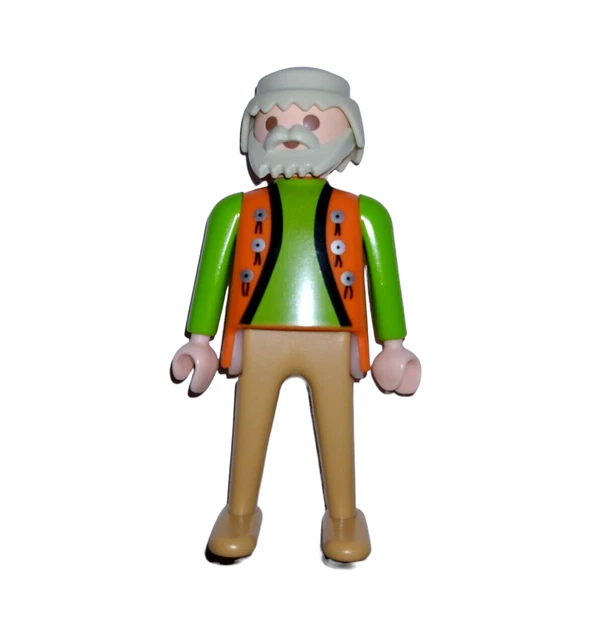 Playmobil Grey Hair Plastic Western Cowboy Figure 3801 1974 Geobra 2 3/4" T