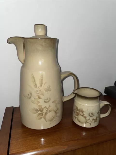 Denby Coffee Pot And Milk Jug Memories Discontinued Vintage Set Preloved