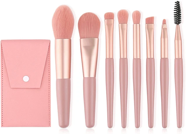 Pennelli Da Trucco Applicatori Make up Professionali Set 8 Pezzi, Con Trousse