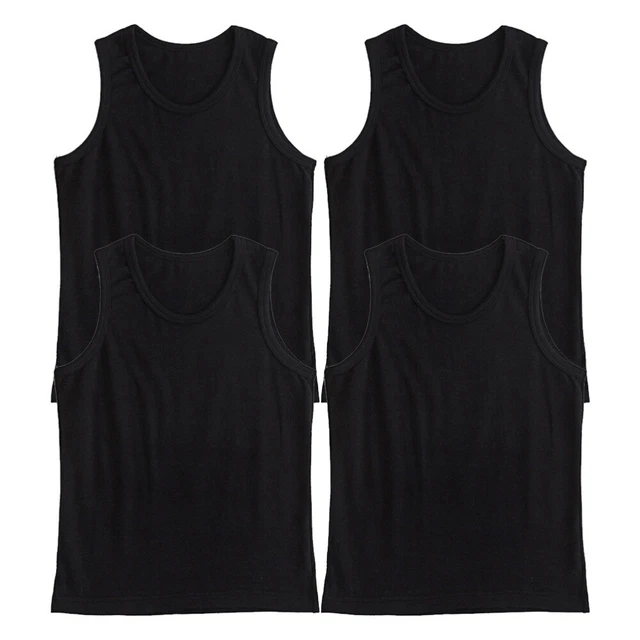 4 pz camicia nera bambino ragazzi senza maniche neonato canottiera bambina
