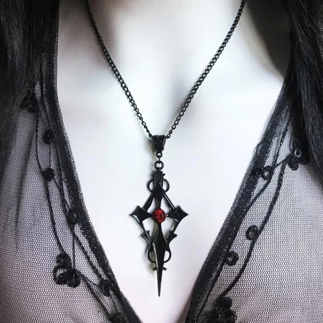 Gothic Schmuck Halloween Mode Kreuz Anhänger Halskette Für Geschenk Gothic