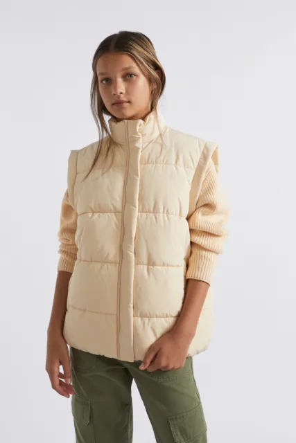 Seed Heritage Teen Girls Cream  Puffer Vest Size 12-13 Wmn Xxs  Bnwt  $79