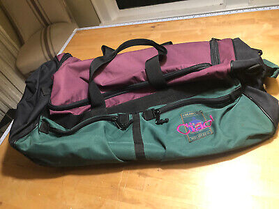 Vintage Ciao Colorado Travel Duffel Bag XL Purple Green Canvas wheeled Luggage