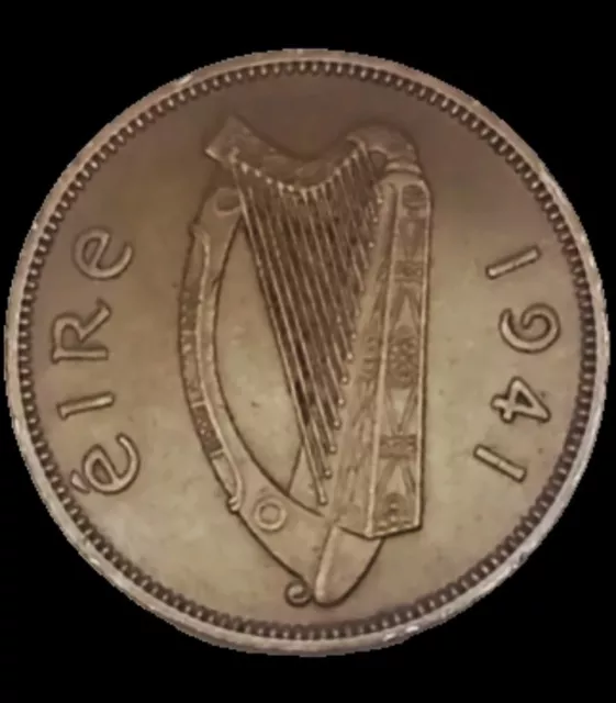 1941 Ireland Half Penny Coin BONUS OFFERS Eire Leat Irish Harp 1/2 Phingin Sow 2