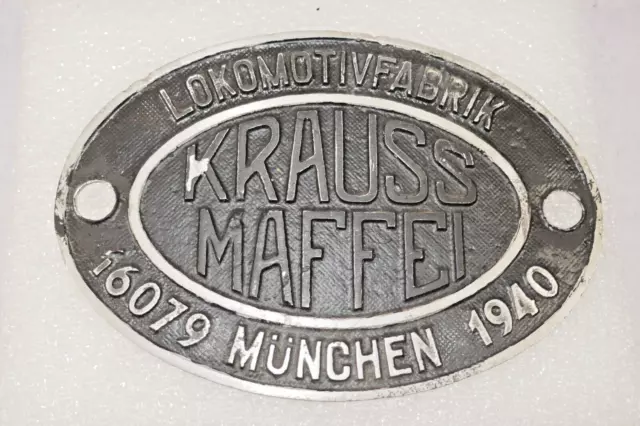 Original Fabrikschild - Lokomotivfabrik KRAUSS MAFFEI München - 1940 -  S126