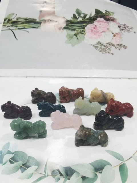 5pcs Wholesale Natural mixed Quartz carved crystal mini tiger skull reiki random