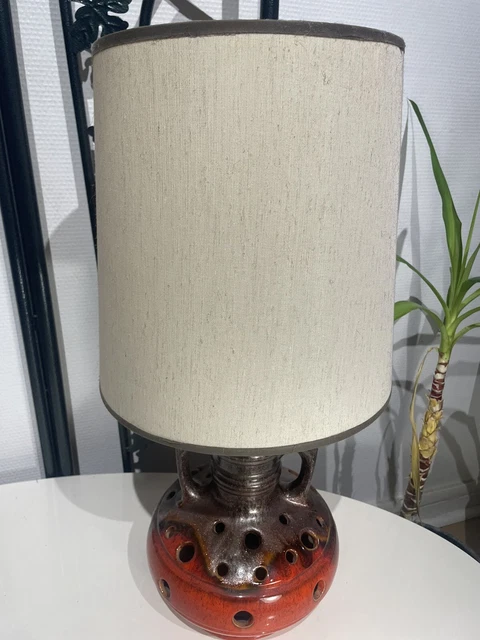 Lampe De Table En Céramique – Coquillage Corail – Style 70s/80s – Neuve