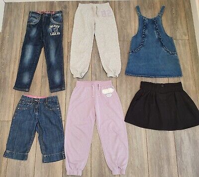 NEXT Girls Bundle Age 7 -Joggers -Denim & Cropped Jeans -Dress -Black Skirt VGC