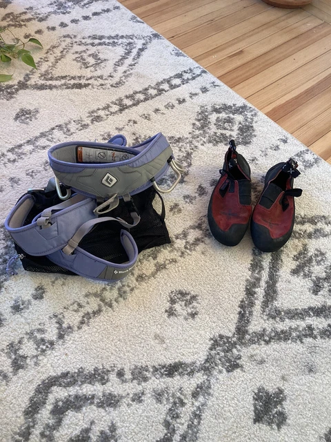 5.10 womens climbing shoes 8 And Black Diamond Harness (M)