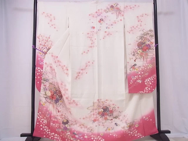 Furisode Japanese Kimono Kimono Koma Embroidery Florist Long Sleeves