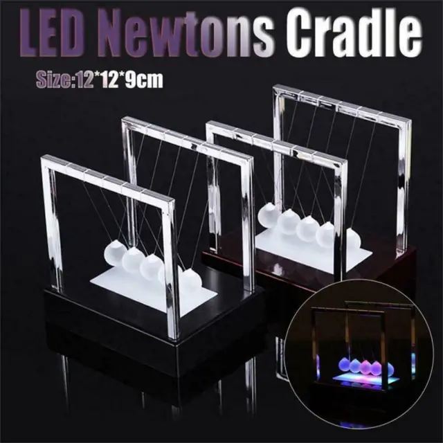 Newtons Cradle LED Large Exec Desktop Executive Toy Science Gift Office B7B1
