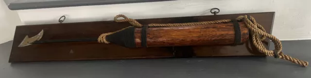 Vintage Whaling Whale Harpoon Spear Gig Spike Rare Estate Find, Mahogany Back Vintage Whaling Whale Harpoon Spear Gig Spike Rare Estate Find, Mahogany Back