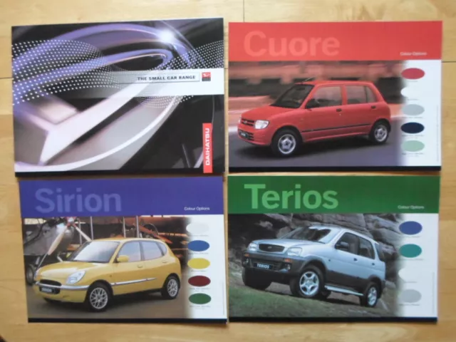 DAIHATSU RANGE orig 1999 2000 UK Mkt Brochure + leaflets for Sirion Terios Cuore