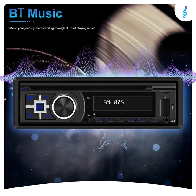 1Din DVD/CD Car Stero FM/AM  Radio Car Player Bluetooth Stereo MP3 TF BT USB AUX
